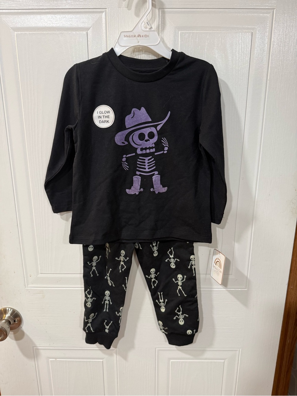 Magical Kids Toddler Boys Size 2T Two Piece Set Glow in the Dark Halloween